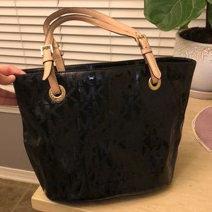 Michael Kors patent leather logo purse